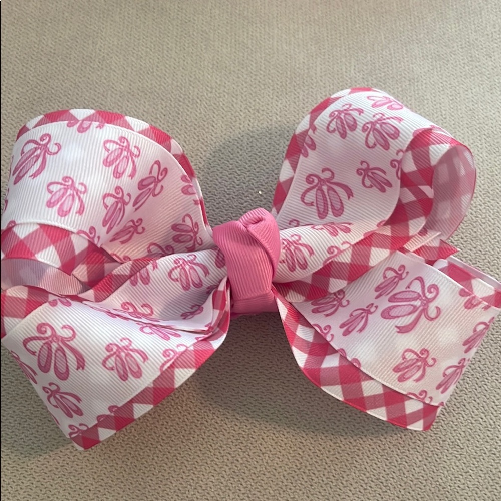Pink Patterned Kids Hair Bow